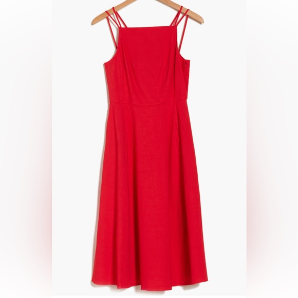 Theory NWT Red Fit and flair strappy dress size 00 - Picture 4 of 12